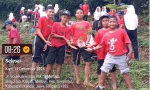 Penanaman pohon di lingkungan sekitar sekolah